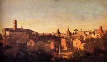 Jean-Baptiste-Camille Corot : Forum Viewed From The Farnese Gardens